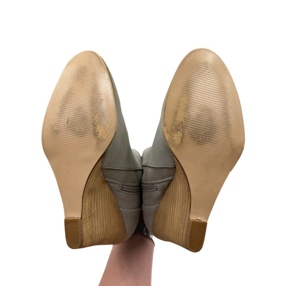 Ccocci Sydney Wedge Light Gray Slit Side Zip Trendy Cute Fall Ankle Booties - Picture 9 of 11